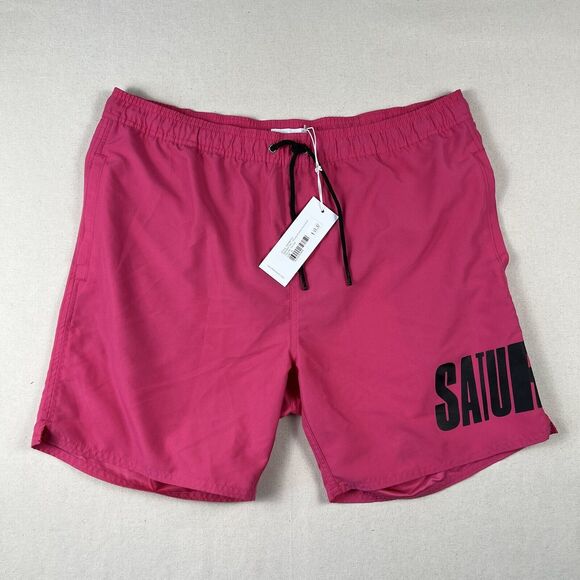 Saturdays NYC Timothy Accordion Swim Short Men’s XL Fuchsia 6.5” Inseam Lined - Picture 1 of 16